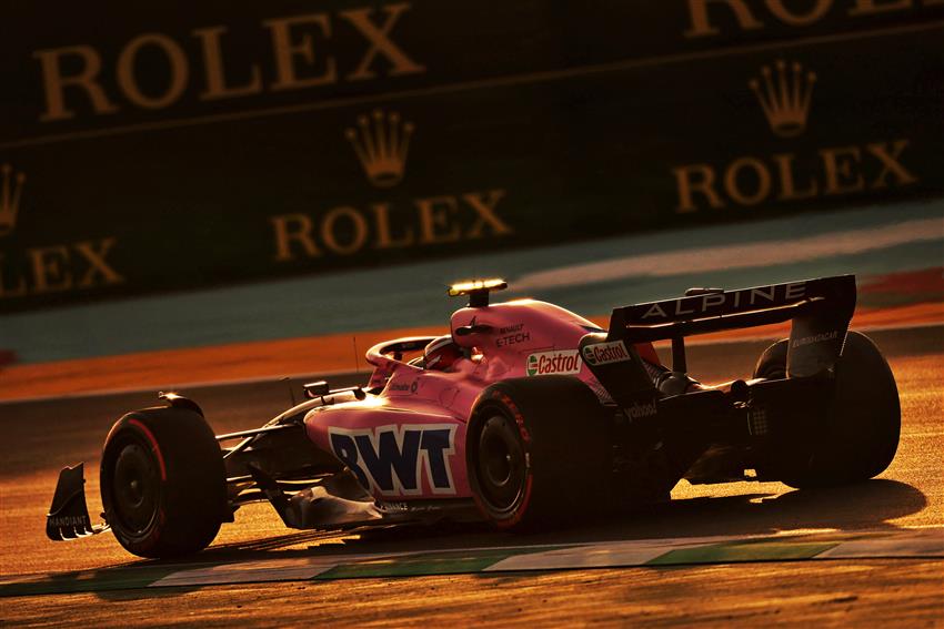 Dusk sunset F1 car